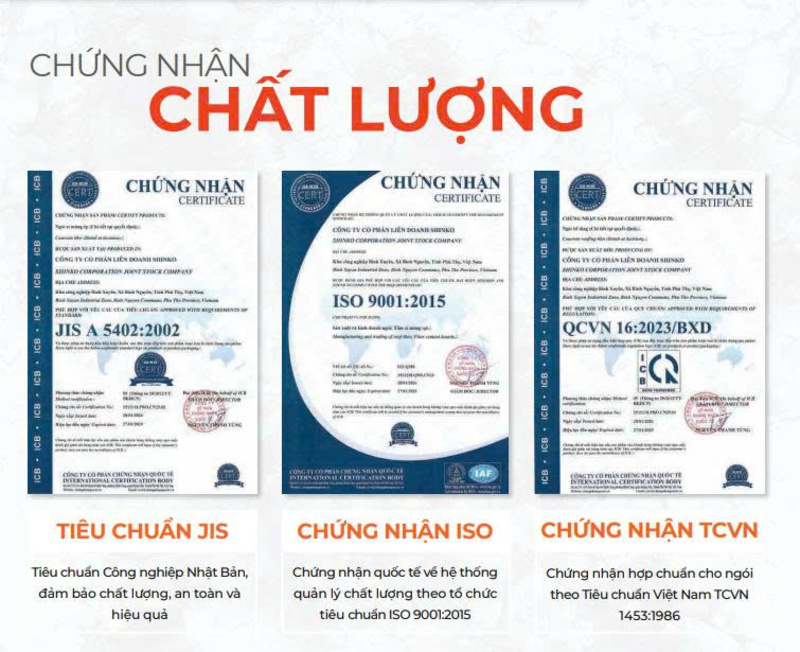 giấy chứng nhận gói màu shinko
