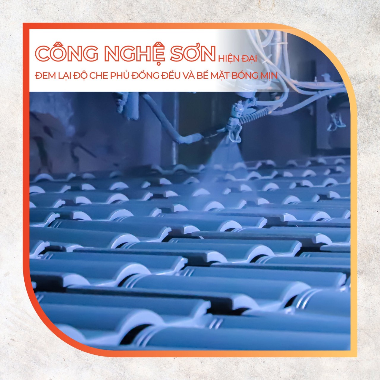 Ngói màu SHINKO - Công nghệ sơn hiện đại đem lại độ che phủ đồng đều và bề mặt bóng mịn
