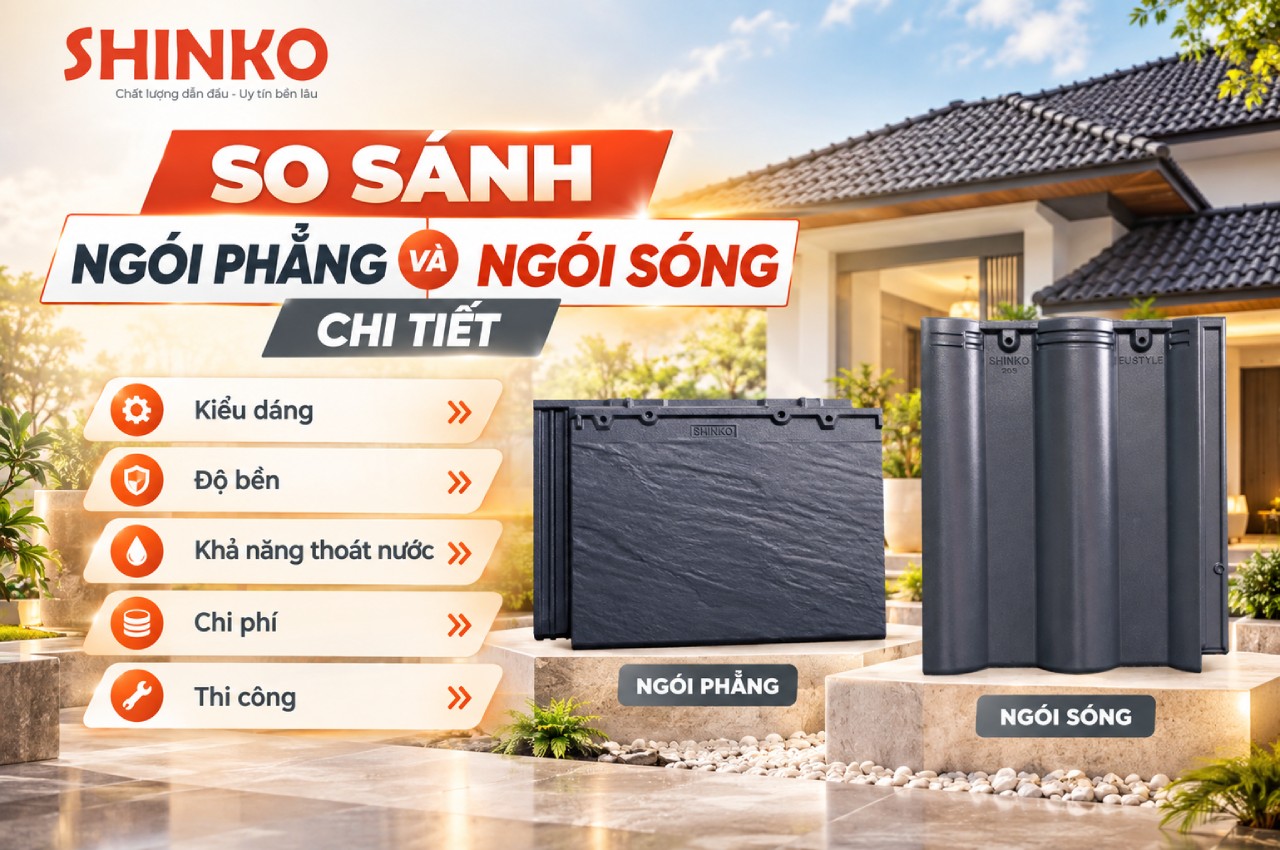 So sánh ngói phẳng và ngói sóng chi tiết
